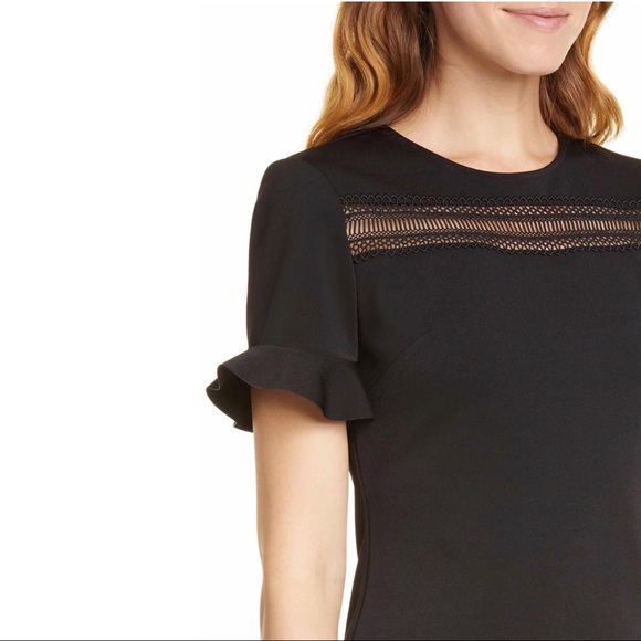 Ted Baker Livsia Lace Panel Pencil Black Dress - Picture 13 of 13